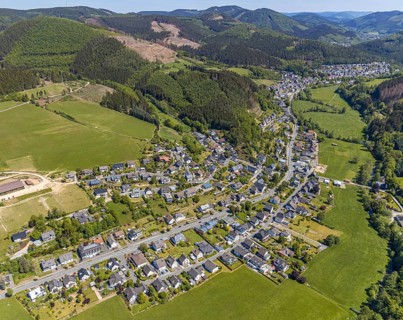 Aerial view, aerial view Kickenbach, Lennestadt, Sauerland, North Rhine-Westphalia, Germany,