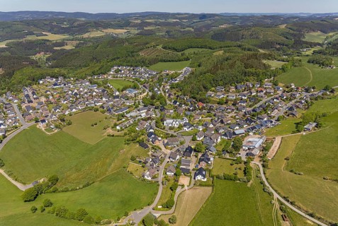 Aerial view, aerial view Halberbracht, Lennestadt, Sauerland, North Rhine-Westphalia, Germany, DE,