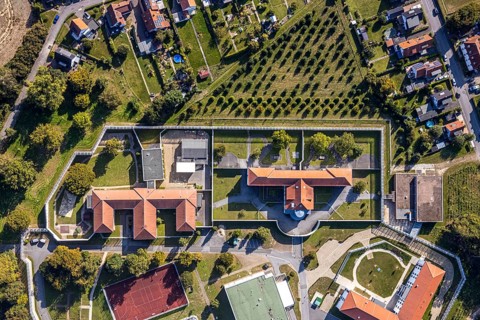 Aerial view, LWL Centre for Forensic Psychiatry Lippstadt, Eickelborn, Lippstadt, Soest district,