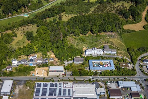 Aerial view, Caritas retirement home and nursing home St. Franziskus-Haus, ABEX SCHEDLER