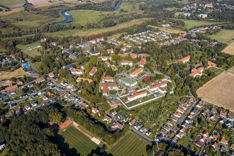 Aerial view, LWL Centre for Forensic Psychiatry Lippstadt, Eickelborn, Lippstadt, Soest district,