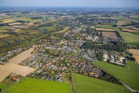 Aerial view, LWL Centre for Forensic Psychiatry Lippstadt, Eickelborn, Lippstadt, district of