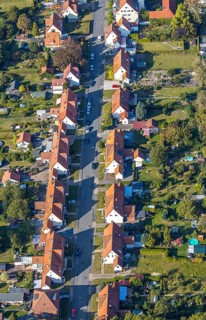Aerial view, Ebertstraße housing estate, Lippstadt, Soest district, North Rhine-Westphalia,