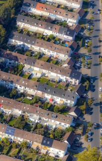Aerial view, terraced housing estate Mercklinghausstraße, Lippstadt, Kreis Soest, North