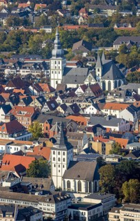 Aerial view, Old Town, evang. Große Marienkirche, Rathausstraße, Jakobikirche, Lange Straße,