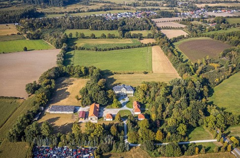 Aerial view, Schloss Herringhausen, Herringhausen, Lippstadt, Kreis Soest, North Rhine-Westphalia,