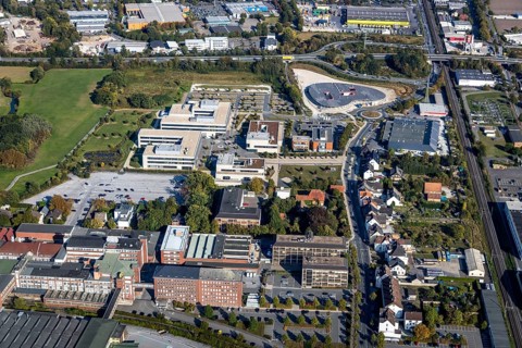 Aerial photograph, Campus Lippstadt, Hamm-Lippstadt University of Applied Sciences, Lippstadt,