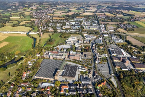 Aerial view, Campus Lippstadt, Hamm-Lippstadt University of Applied Sciences, Rixbecker Straße