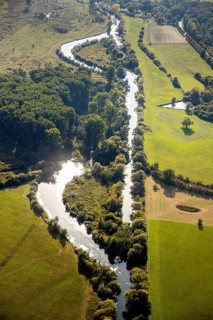 Aerial view, River Lippe, Lippeauen-West, Hagedornsweg, Hellinghausen, Lippstadt, Soest district,
