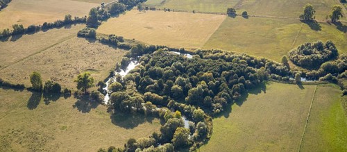 Aerial view, River Lippe, Lippeauen-West, Hagedornsweg, Hellinghausen, Lippstadt, Soest district,