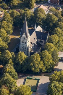 Aerial view, St. Joseph's Catholic Church, Lippstadt, Soest district, North Rhine-Westphalia,