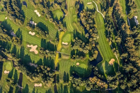 Aerial view, golf course, GolfClub Lippstadt, Lippstadt, Kreis Soest, North Rhine-Westphalia,