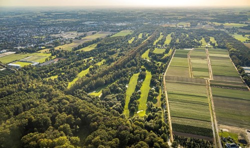Aerial view, golf course, GolfClub Lippstadt, Lippstadt, Kreis Soest, North Rhine-Westphalia,
