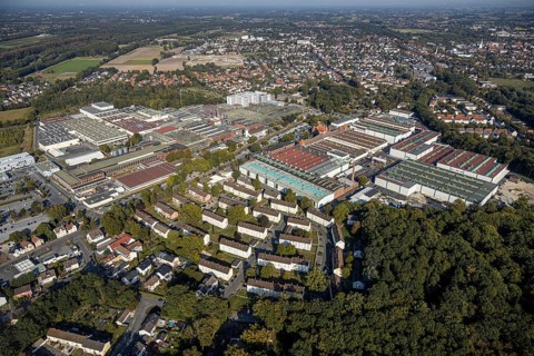 Aerial view, Beckumer Straße industrial estate, thyssenkrupp rothe erde Germany, Hella GmbH,
