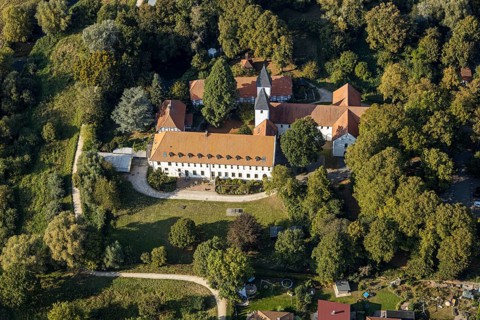 Aerial view, Stift Cappel-Berufskolleg, Cappel, Lippstadt, Kreis Soest, North Rhine-Westphalia,