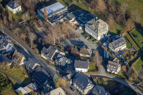 Aerial view, construction site, Gemeinschaftsgrundschule Bödefeld, Mutter-Teresa-Platz, Bödefeld,
