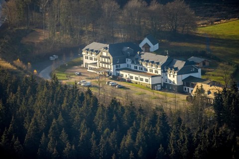 Aerial photo, Hotel Rimberg, Osterwald, Schmallenberg, Sauerland, North Rhine-Westphalia, Germany,