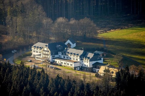 Aerial photo, Hotel Rimberg, Osterwald, Schmallenberg, Sauerland, North Rhine-Westphalia, Germany,