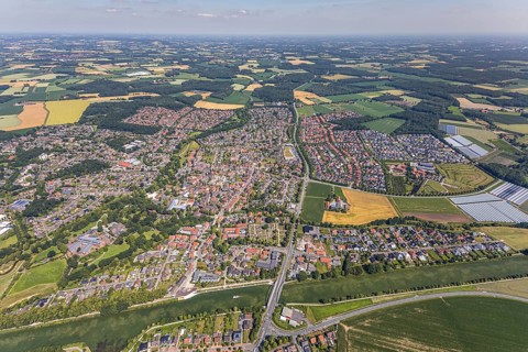 Aerial view, aerial view Senden, Dortmund-Ems-Canal, Senden, Münsterland, North Rhine-Westphalia,
