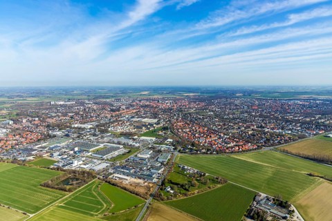 Aerial view, aerial view, commercial area Soest South-West, Werler Landstraße, Soest, Soester