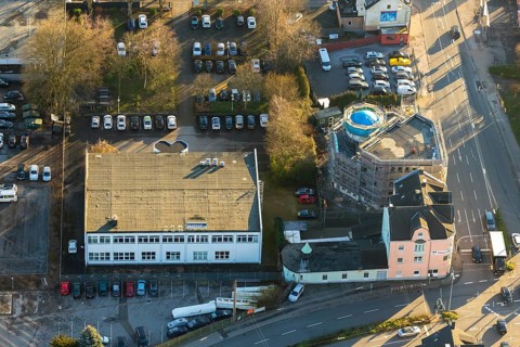 Aerial view, mosque Deutsch-Türkischer-Verein, Hattinger Straße, REHCURA GmbH Zeitarbeitsagentur,