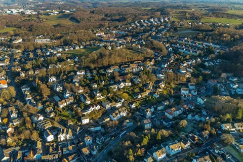 Aerial view, city centre view, old town, residential area, Schwelm, Ruhr area, North