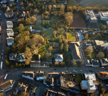 Aerial view, park and green area Hauptstraße Ehrenberger Straße, Schwelm, Ruhr area, North