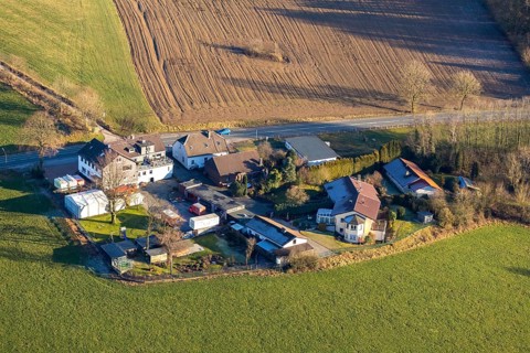 Aerial view, residential buildings Beyenburger Straße, Schwelm, Ruhr area, North Rhine-Westphalia,