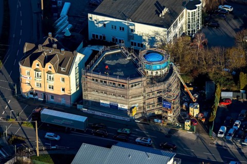 Aerial view, Mosque Deutsch-Türkischer-Verein, Hattinger Straße, Eisenwerkstraße, Schwelm, Ruhr