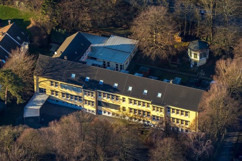 Aerial view, Städt. Gemeinschaftsgrundschule Nordstadt, Schwelm, Ruhr area, North Rhine-Westphalia,