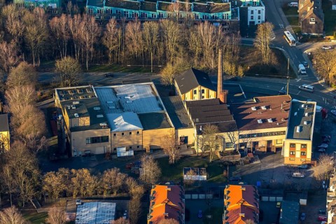 Aerial view, Pass Gummiwerke GmbH Werk 1, Hattinger Straße, Schwelm, Ruhr area, North