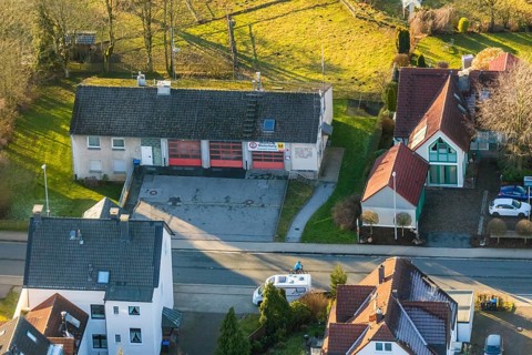 Aerial photo, Volunteer Fire Brigade Schwelm - Winterberg Fire Brigade, Schwelm, Ruhr area, North