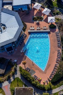 Aerial view, AquaFun, AquaSpa, sauna world and bathing world, Soest, Soester Börde, North