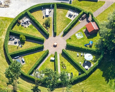 Aerial photo, Kloster Paradiese special clinic for cancer diseases, services for construction and