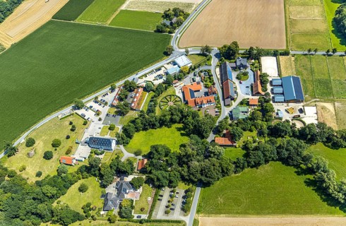 Aerial photo, Kloster Paradiese special clinic for cancer diseases, services for construction and
