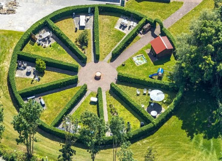 Aerial photo, Kloster Paradiese special clinic for cancer diseases, services for construction and