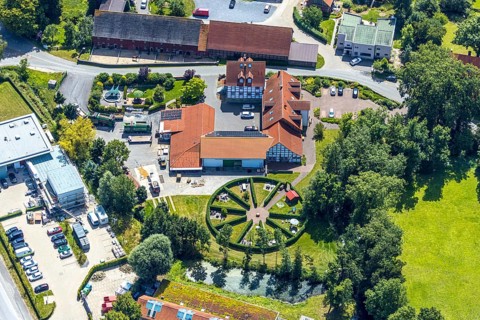 Aerial photo, Kloster Paradiese special clinic for cancer diseases, services for construction and