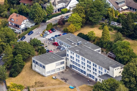 Aerial photo, Placida-Viel-Berufskolleg, Menden, Sauerland, Märkischer Kreis, North