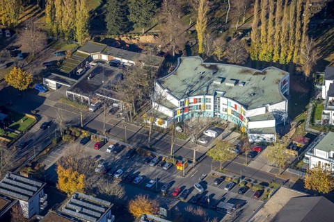 Aerial view, Grafschafter Diakonie Haus für Jung und Alt, Johannes Kindergarten Meerbeck, Blücher