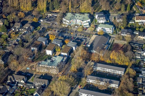 Aerial view, Grafschafter Diakonie Haus für Jung und Alt, Johannes Kindergarten Meerbeck, Blücher