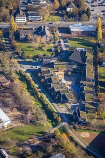 Aerial view, Christus Gemeinde Mörs, AWO Jugendzentrum Kaktus, Justus-von-Liebig-Hauptschule,