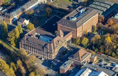 Aerial view, Haus der Wirtschaft Wiesenstraße, Altstadt II, Mülheim an der Ruhr, Ruhr area, North