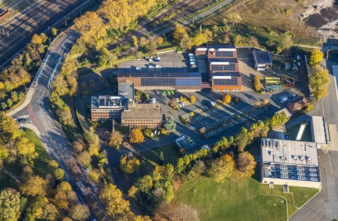 Aerial view, medl gas supply company, Styrum - South, Mülheim an der Ruhr, Ruhr area, North