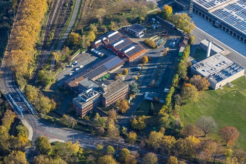 Aerial view, medl gas supply company, Styrum - South, Mülheim an der Ruhr, Ruhr area, North