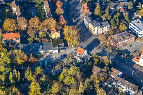 Aerial view, Oberhausener Straße, Breuer Holzhandel, Städt. Grundschule an der Augustastraße,