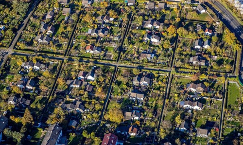 Aerial view, KGV Harmonie e.V., Herwarthstraße, Styrum, Mülheim an der Ruhr, Ruhr area, North