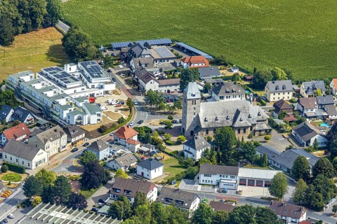 Aerial photo, construction site, Heidestrasse development area, Menden, Sauerland, Märkischer