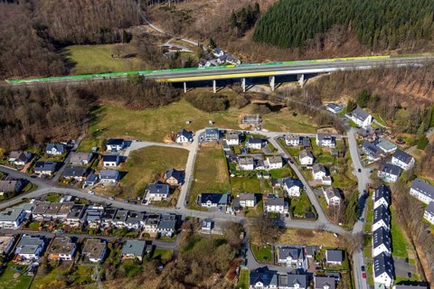 Aerial view, new development area SchuÌˆtzenhaus-Nord, Liegnitzer Straße, Görtlitzer Straße,