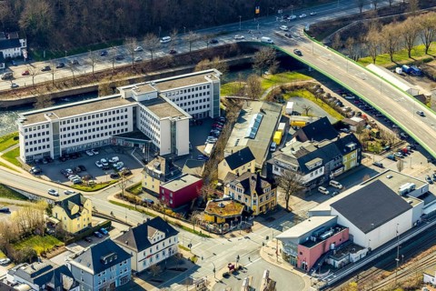 Aerial photo, employment agency, Meschede, Sauerland, North Rhine-Westphalia, Germany, employment
