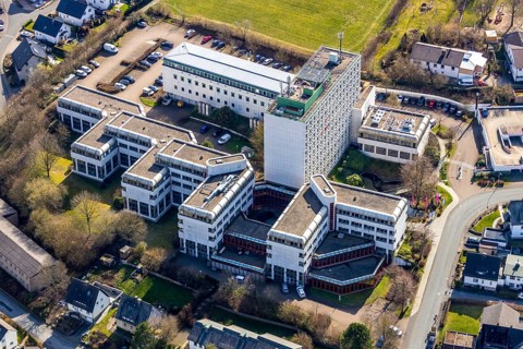 Aerial photo, Telekom Meschede, Meschede, Sauerland, North Rhine-Westphalia, Germany, DE, Europe,